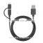 MFi certified 8 pin and micro 2 in 1 dual style cord