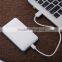 4000mah/5000mah credit card shape design portable power bank charger built-in 2 dual usb charging cables for X'mas gift