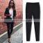 China 2016 Summer Fashion Women Black High Waist Leggings Ladies Knee Holes Pencil Skinny Ripped Jeans Wholesale Price