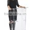 Acrylic Podium for Floor with Open Back and Shelf, Easy Assembly