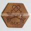 3D raised brand logo sew on leather patch