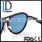 Custom Flat Top Double Bridge Carbon Fiber Aviator Sun Glasses with Mirrored TAC Lenses