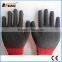 BSSAFETY Softtextile red cotton knitted black latex coated work gloves