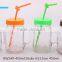 2014 new design mason jar glass jam jar with handle