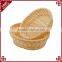 Eco-friendly plastic wicker weave bread fruit display basket oval shape basket handmade