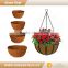 Coco liner wrought iron hanging flower baskets