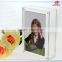 China factory wholesale rectangle acrylic lucite vase with photo frame