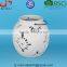 BSCI Audit Factory white Tea Light Lantern with Metal Handle, ceramic round lantern