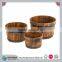 FIR WOOD APPLE BARREL PLANTER TRIO