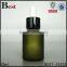  china rosted dark green cosmetic lotion essential oil perfume 30ml glass bottle with dropper with pp white dropper