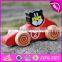 2017 New design kids funny animals wooden toy cars W04A333