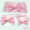 high quality elastic lace colorful headband with a bow tie for baby girl