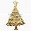 High end golden metal crystal Christmas tree brooch custom own style Christmas tree brooch for Christmas gifts 2016