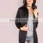 Black Rose Embroidered Bomber Jacket 100% Polyester Vintage Casual Back Silky Longline Winter Zipper Jacket