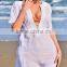 2017 summer super sexy transparent design black white chiffon ladies bikini cover ups
