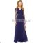 Woman Vintage Retro High Quality Lace Chiffon Simple Long Maxi Evening Dress