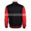 BSCI high quality leaver baseball jacket satin custom leather sleeve
