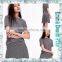 2016 New Simple Designs Plain Style Best Quality Ladies Round Neck Grey Soft Cotton T-Shirt