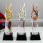 High Quality Beautiful Crystal Gold plated Chanticleer Trophy BusinessS GIFT