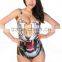 3D Digital Printed Women's Tiger Head Pattern Elastic Swimwear