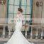 ED Sexy See Through Back V Neck Lace Appliqued Trumpet Wedding Dress Bridal Gown