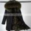 2016 newest real fox fur parka for women brand military winter parka Fur Lined Parka