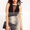 2016 Sexy Women Mesh Panelled Plunge Black Bodysuit Wholesale