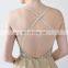 Custom Made V-line Chiffon Criss Cross Straps Sweep Train Sleeveless Zipper Cascading Ruffles Backless Women Prom Dress