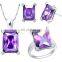 Violet Grape Shape Diamond sets with necklace earings and ring