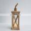 Home Decorative wooden lantern Hemp Candle Holder metal lantern wood