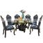 European style royal golden classic round marble top dining table set