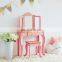 Kid Wooden Vanity Set with Tri-Fold Mirror and Chair