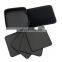 New Arrival Black Unique Creative Luxury Tableware Leather Logo Custom Coasters Drinks