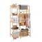 Bamboo Garment Rack 7-Tier Storage Shelves Clothes Hanging Rack, Heavy Duty Clothing Rack Minimalism Wardrobe Closet Organizer