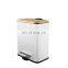 Unique design soft close thin bamboo pedal trash bin  6L office foot waste can pedal bin