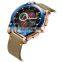 MEGIR 2098 Men's Quartz Minute Microsecond Chronograph Outdoor Watch Calendar Window Hand Winding Watch