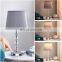 LED Touch control Crystal Table Lamp with 2 USB Charging Ports Desk Light White USB Bedside Table Lamp