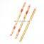Natural Bamboo Single Disposable Round Chopsticks With Customized Printing PE Plastic Sleeve