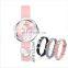 Wholesale Blue Soft Silicon Strap MOP Dial Girl Watches Luxury Charms Women Watch Custom Logo