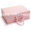 High End Gift Box Custom Luxury Rigid Cardboard Packaging Magnetic Folding Paper Gift Box with Ribbon Closure