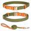 Customized quick release buckle cotton webbing dog collars with matching leash 8 colors
