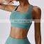 Women workout compression athletic yoga top push up racerback sports bra fitness gym high impact running sports bra