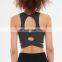 Blank Rayon Spandex Fabric Sexy Hollow Out Sports Bra Cross With Removable Pad Gym Fitness Crop Top Women Yoga Wear Clothes