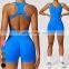 Sexy Hollow Out Back Sleeveless Bodysuit Short Sports Jumpsuit One Piece Gym Fitness Jumpsuits Seamless Yoga Jumpsuit For Women