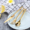 Wholesale Factory High Quality Sale Luxury Gold  Home Hotel Restaurant Eco Friendly Wedding Stainless Steel Cutlery Set