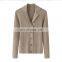 New Arrival Women's 100% Cashmere Cardigan Winter Polo Shirt with Ribbed Knitting Button Decoration Solid Pattern Formal Style