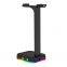 RGB Headset Holder with phone charging  gaming Headphone Desk Stand Portable Universal Gaming Headphone Display Stand