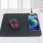 Three-fold Office portable 15W Wireless Charging Mouse pad PU  fast magnetic Wireless Charger