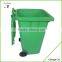 Wheels attached plastic rubbish bin