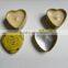 Full printing sliver color heart shaped candle tin box